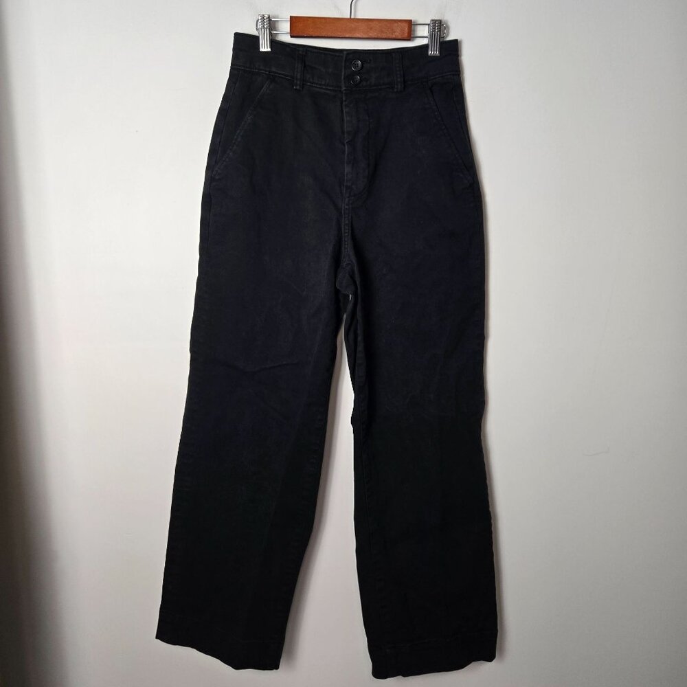 Everlane Size 2 The Organic Wide-Leg Pants High Rise Black